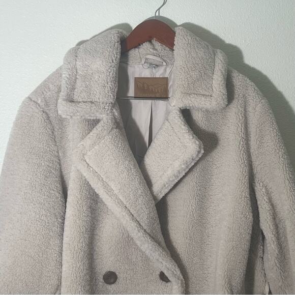 Bearpaw NWT Neutral Ivory Cream Teddy Sherpa Faux Fur Trench Coat Jacket Sz 3X - Picture 7 of 14